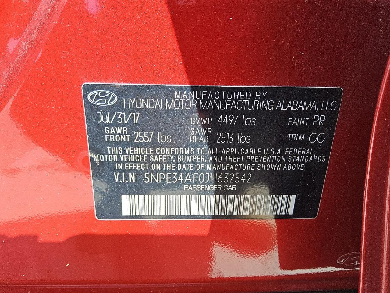 2018 Hyundai Sonata Sport VIN: 5NPE34AF0JH632542 Lot: 84989815