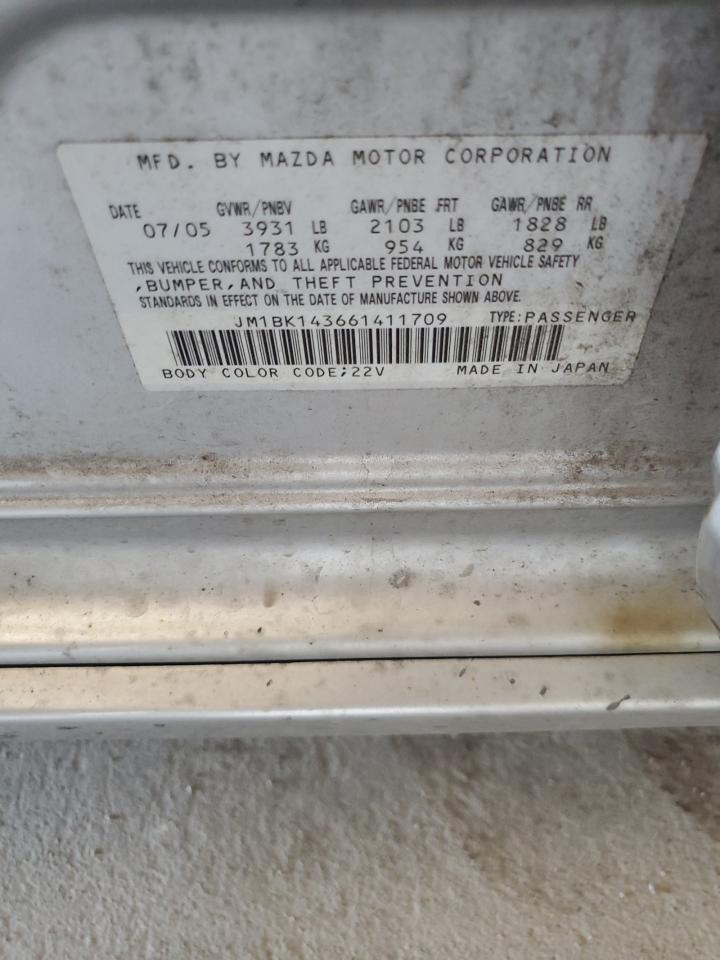 2006 Mazda 3 Hatchback VIN: JM1BK143661411709 Lot: 82006185