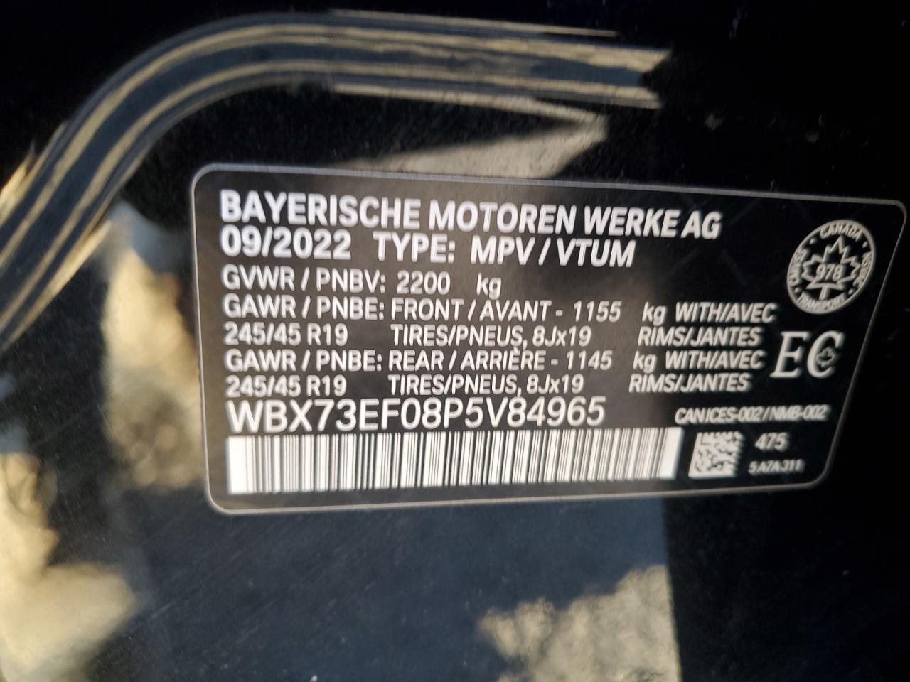 2023 BMW X1 xDrive28I VIN: WBX73EF08P5V84965 Lot: 90216385