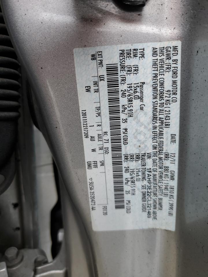 2012 Ford Focus S VIN: 1FAHP3E22CL321489 Lot: 84987195