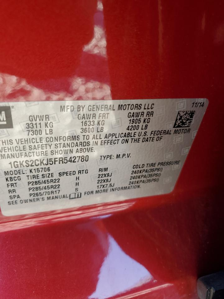 2015 GMC Yukon Denali VIN: 1GKS2CKJ5FR542780 Lot: 82571455