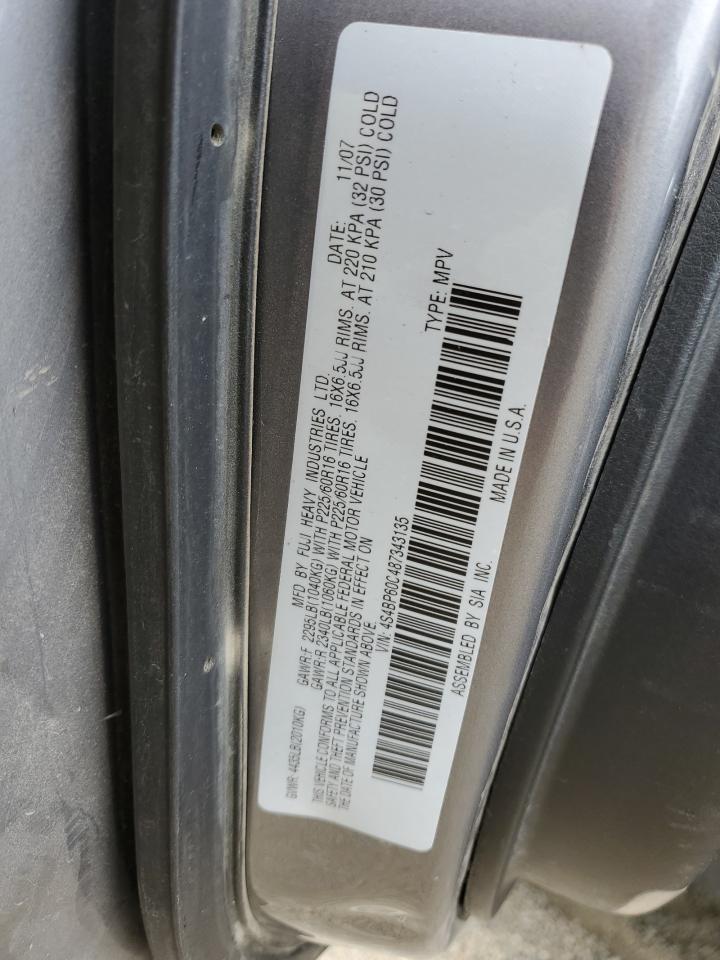 2008 Subaru Outback VIN: 4S4BP60C487343135 Lot: 84991785