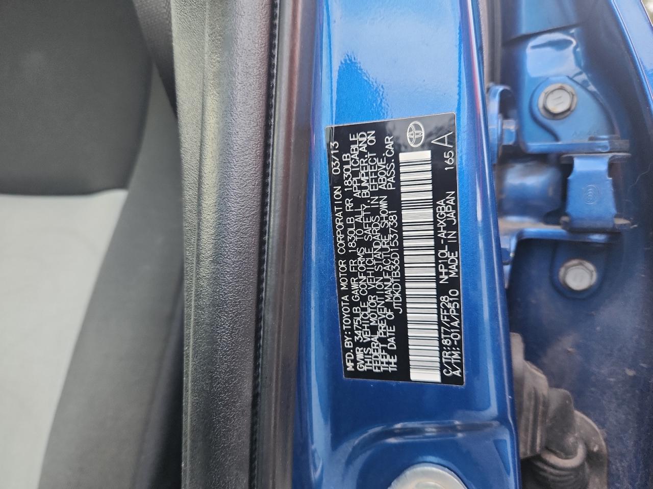 2013 Toyota Prius C VIN: JTDKDTB36D1537381 Lot: 82424905