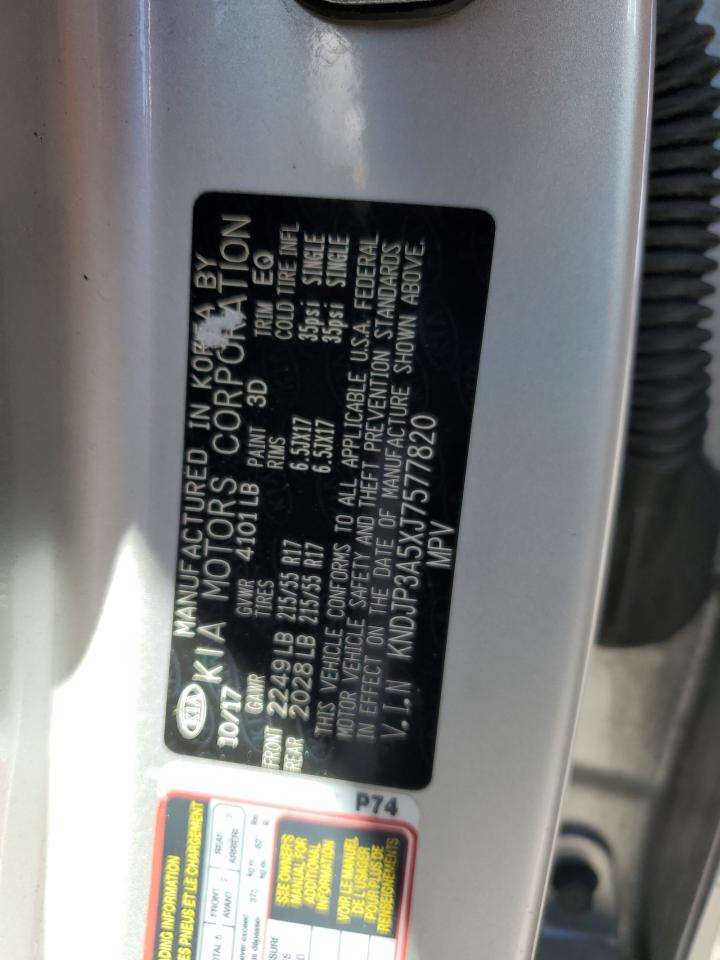 2018 Kia Soul + VIN: KNDJP3A5XJ7577820 Lot: 85427325