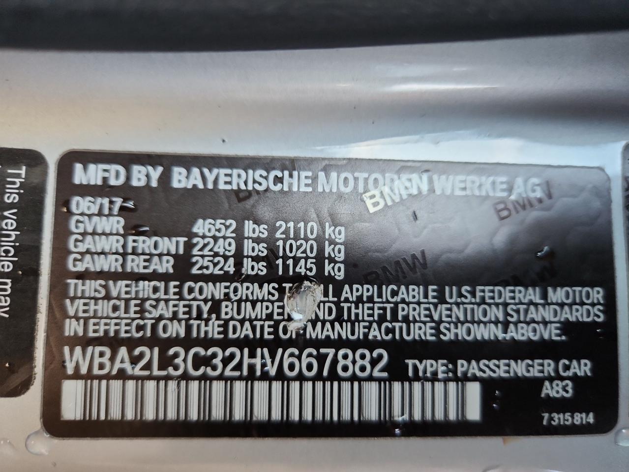 2017 BMW M240Xi VIN: WBA2L3C32HV667882 Lot: 87434985