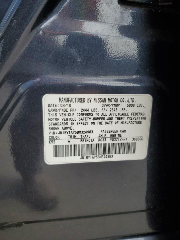 2011 Infiniti M37 VIN: JN1BY1AP5BM324983 Lot: 82373545