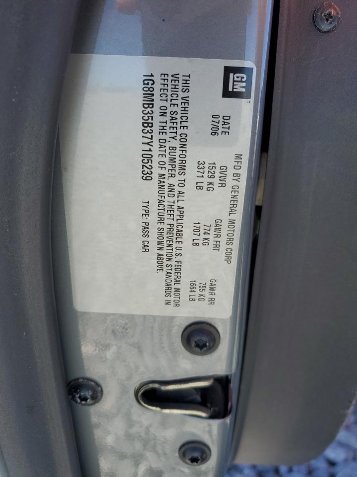 2007 Saturn Sky VIN: 1G8MB35B37Y105239 Lot: 82521515