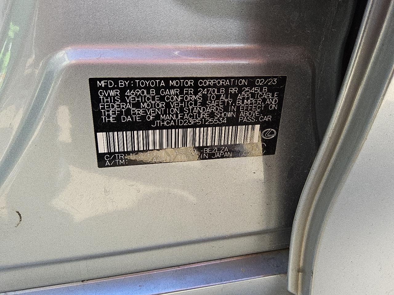 2023 Lexus Is 300 VIN: JTHCA1D23P5125534 Lot: 89475445