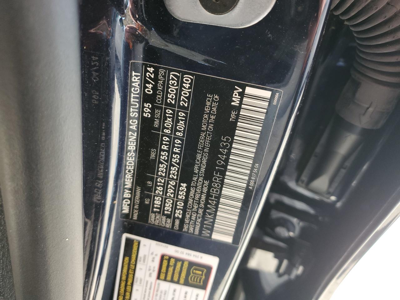 2024 Mercedes-Benz Glc 300 4Matic VIN: W1NKM4HB8RF194435 Lot: 84440635