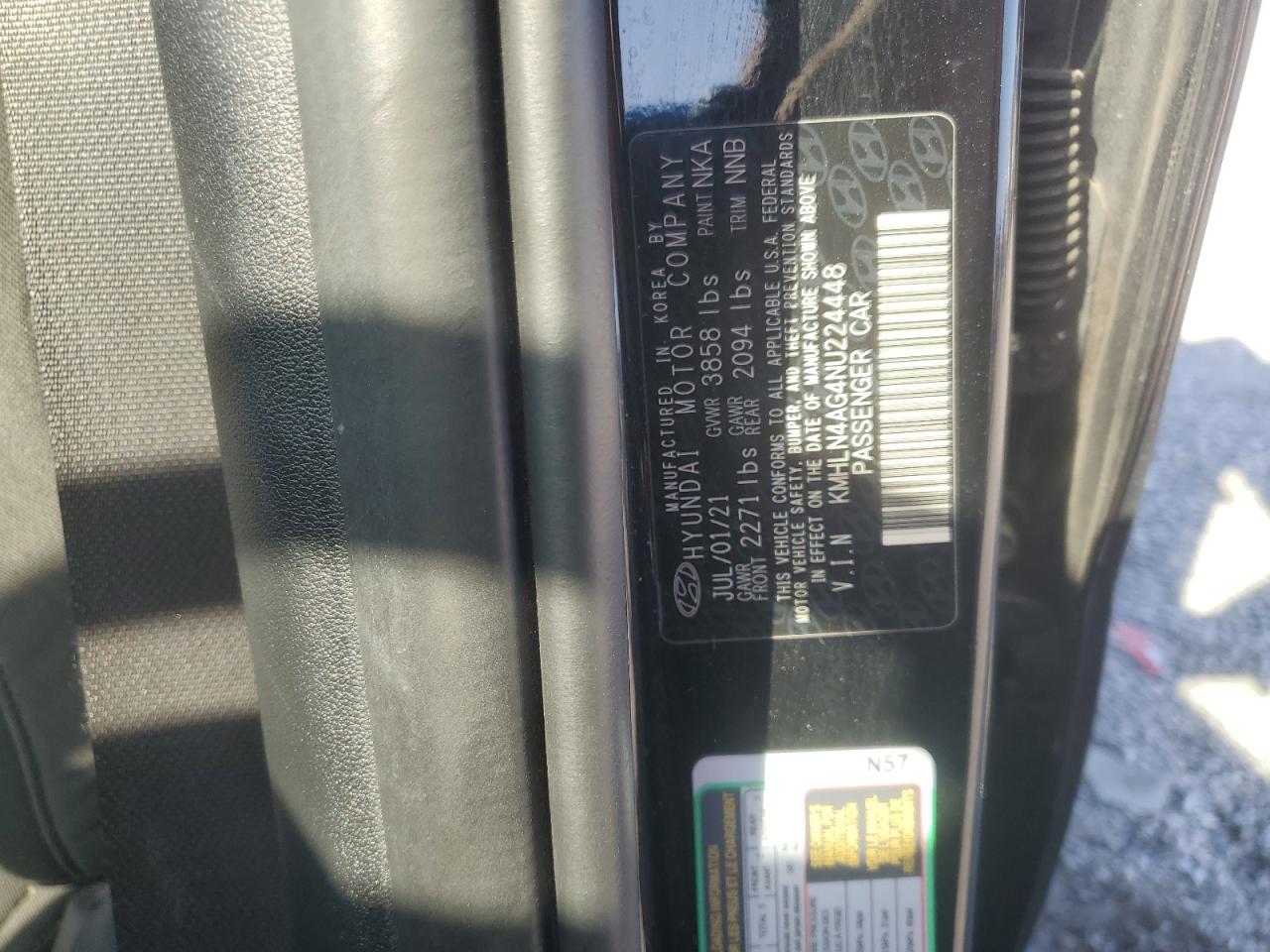 2022 Hyundai Elantra Sel VIN: KMHLN4AG4NU224448 Lot: 85251045