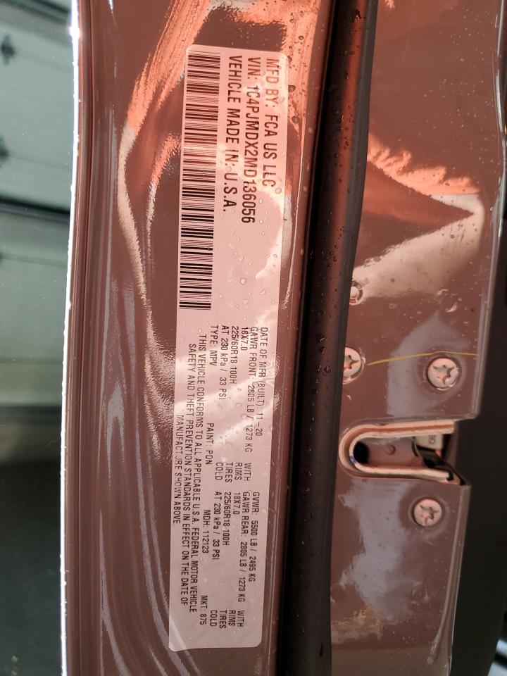 2021 Jeep Cherokee Limited VIN: 1C4PJMDX2MD136056 Lot: 87217605