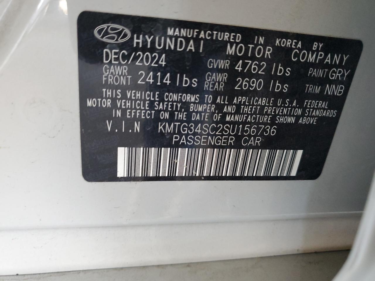 2025 Genesis G70 Base VIN: KMTG34SC2SU156736 Lot: 91240285