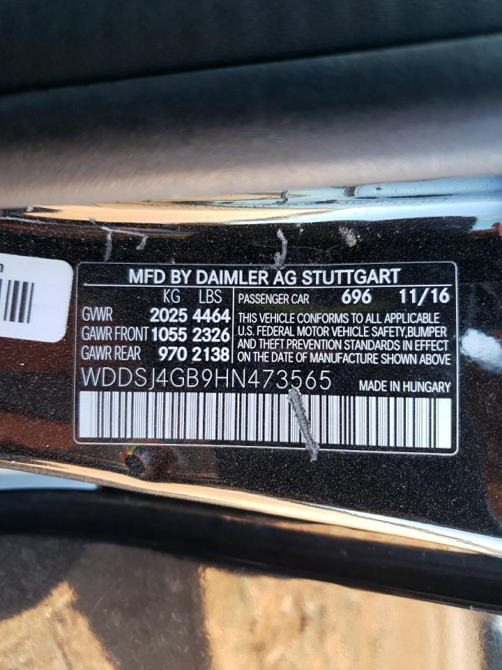 2017 Mercedes-Benz Cla 250 4Matic VIN: WDDSJ4GB9HN473565 Lot: 83860025