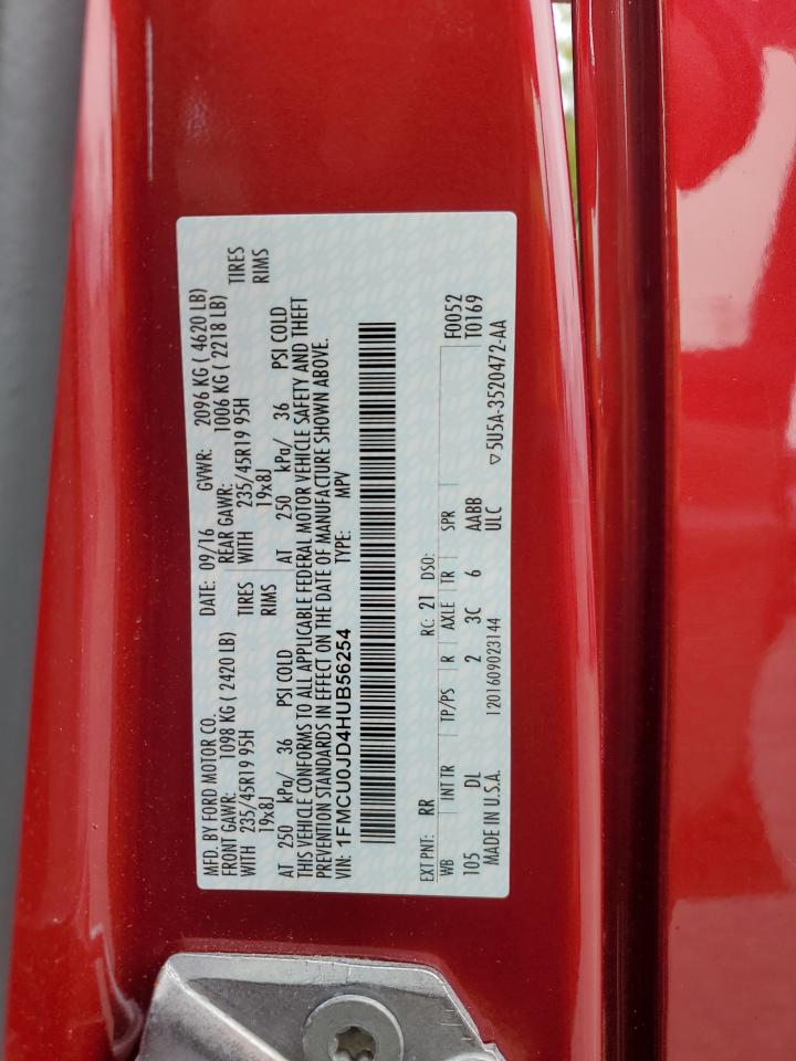 2017 Ford Escape Titanium VIN: 1FMCU0JD4HUB56254 Lot: 85885975