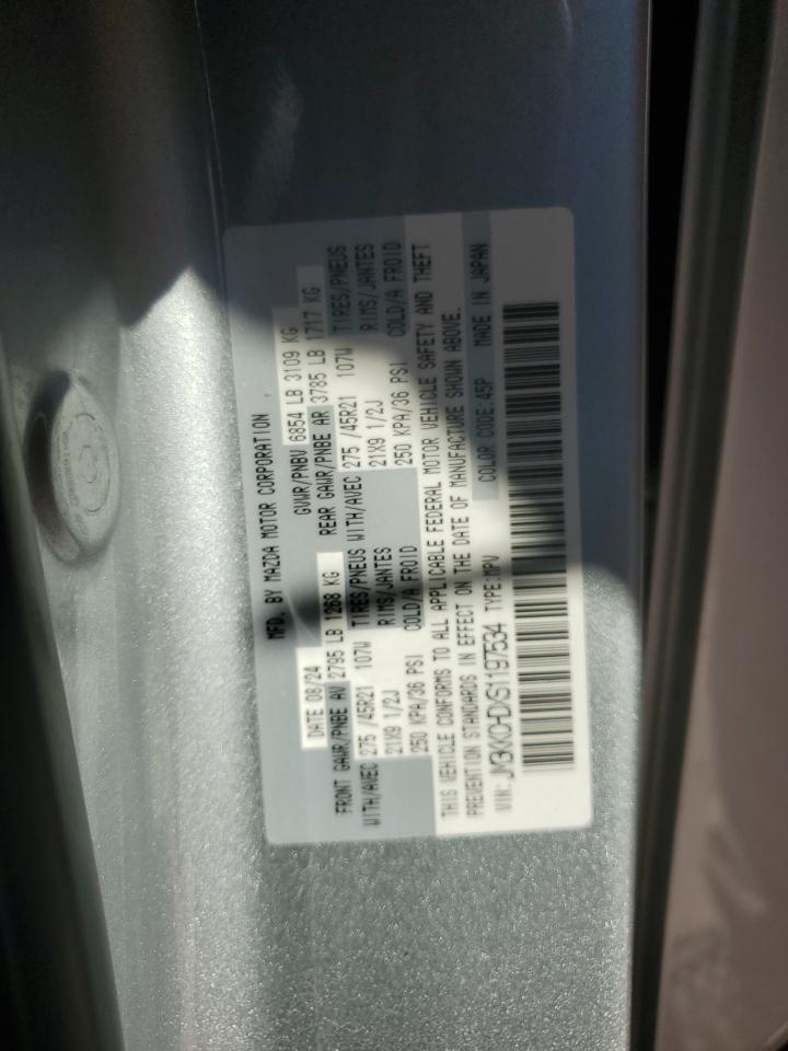 2025 Mazda Cx-90 Premium Sport VIN: JM3KKCHDXS1197534 Lot: 86145065