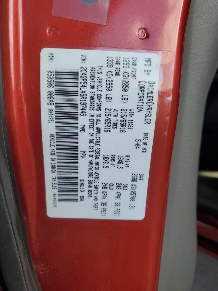 2005 Chrysler Town & Country Touring VIN: 2C4GP54LX5R197445 Lot: 85783725