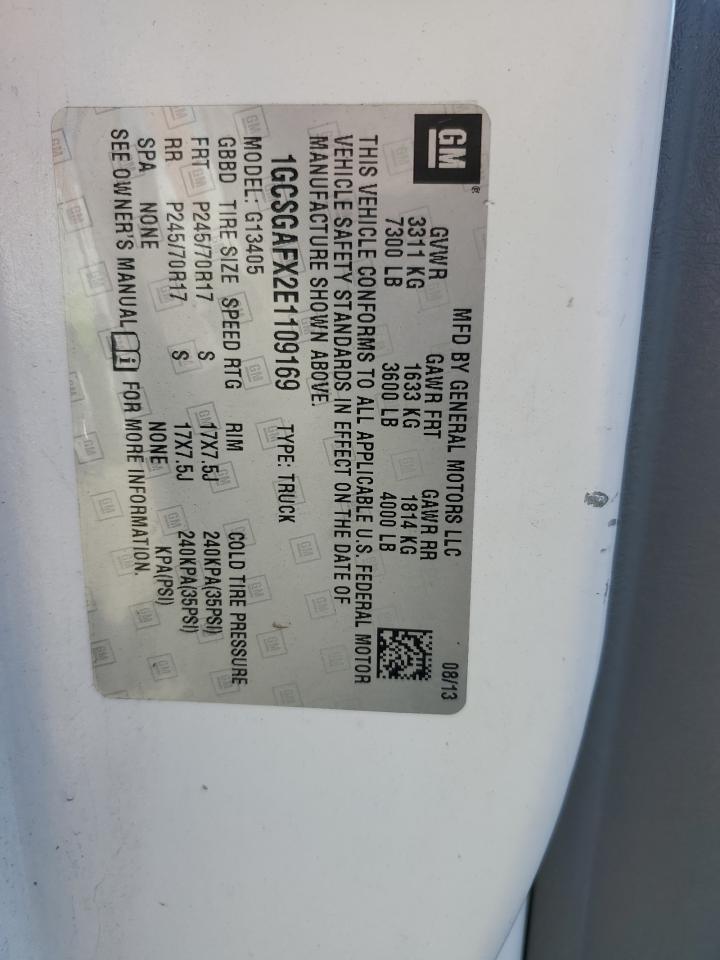 2014 Chevrolet Express G1500 VIN: 1GCSGAFX2E1109169 Lot: 84433755