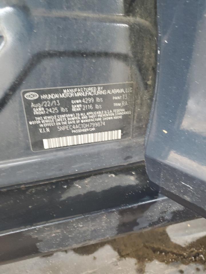 2013 Hyundai Sonata Se VIN: 5NPEC4AC1DH799874 Lot: 81925115