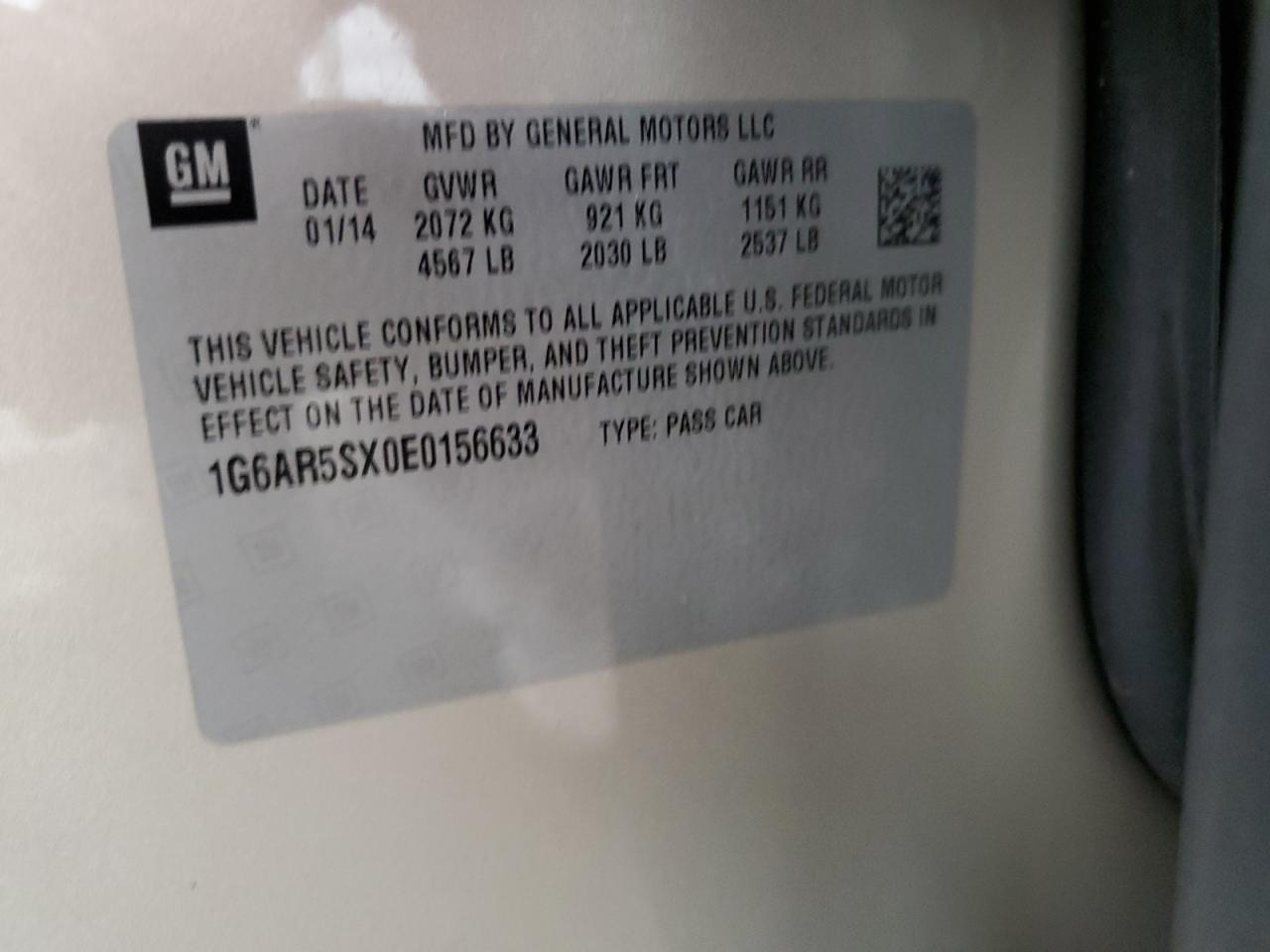 2014 Cadillac Cts Luxury Collection VIN: 1G6AR5SX0E0156633 Lot: 85483055