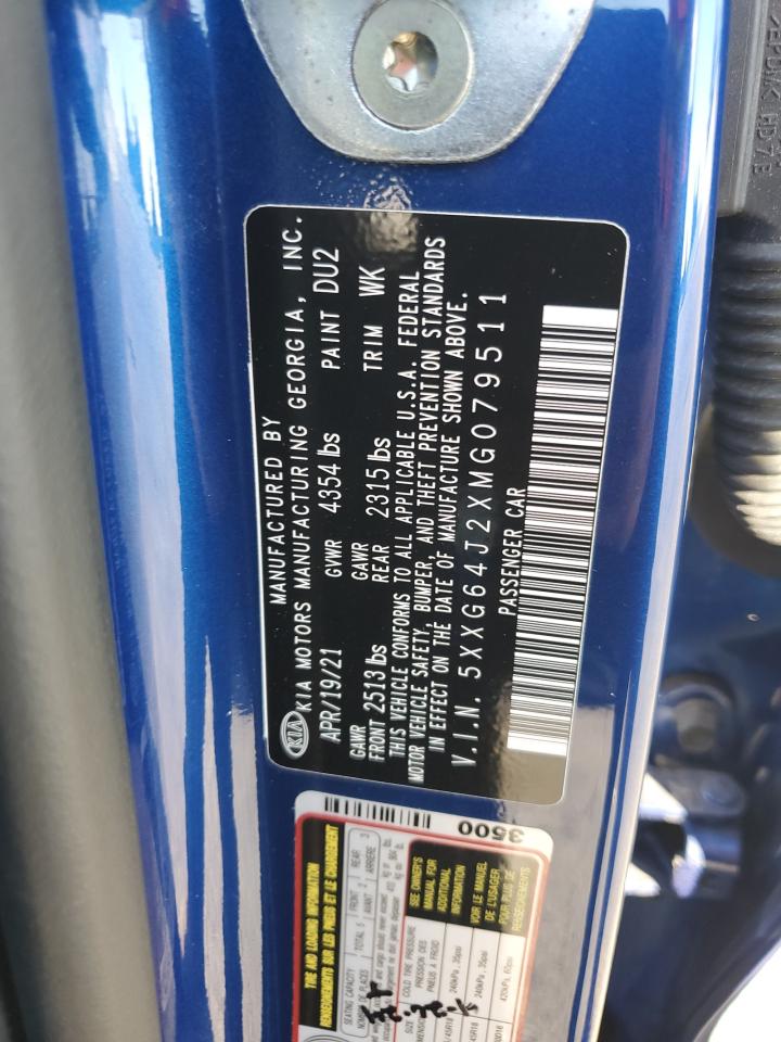2021 Kia K5 Gt Line VIN: 5XXG64J2XMG079511 Lot: 85542525