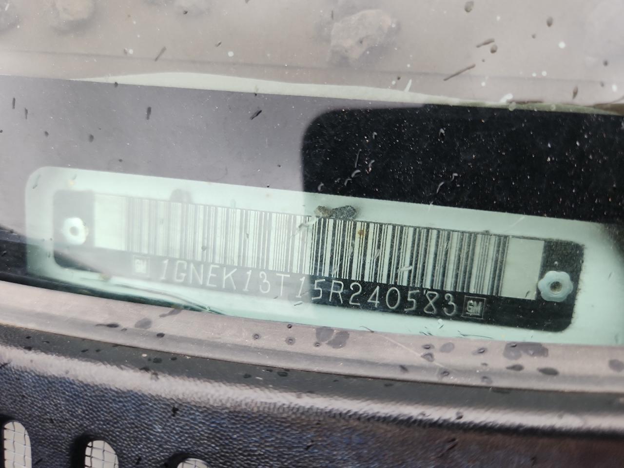 2005 Chevrolet Tahoe K1500 VIN: 1GNEK13T15R240583 Lot: 82425545