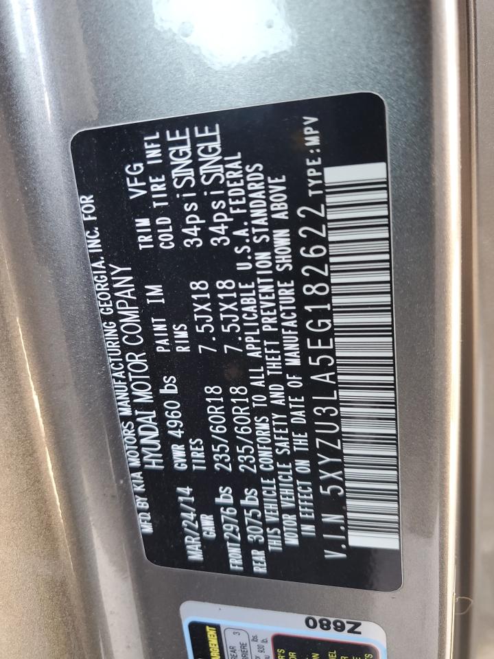 2014 Hyundai Santa Fe Sport VIN: 5XYZU3LA5EG182622 Lot: 80847385