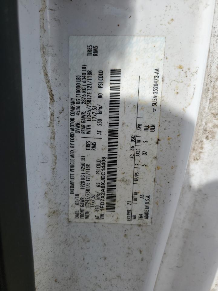 2018 Ford F250 Super Duty VIN: 1FD7X2A6XJEC14406 Lot: 87184835