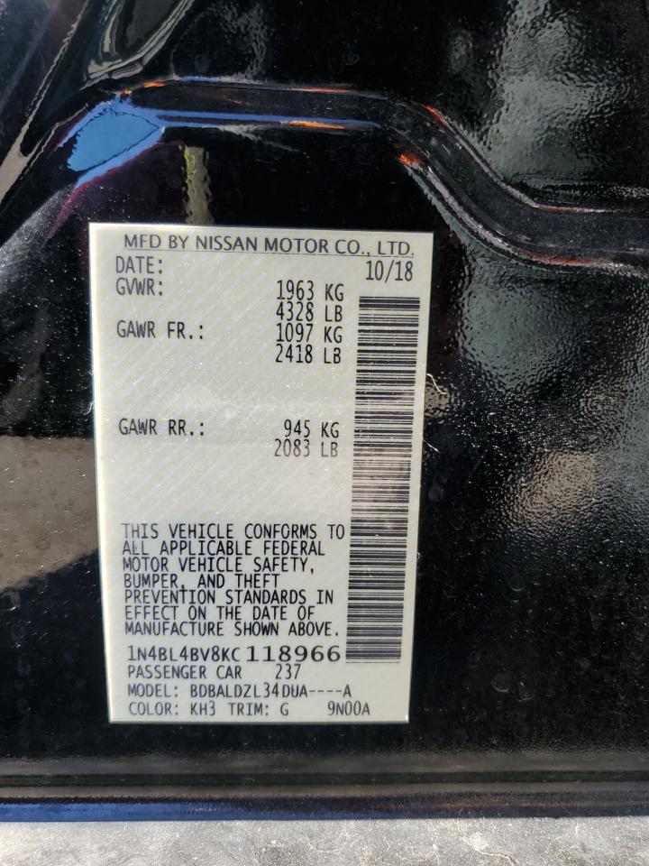 2019 Nissan Altima S VIN: 1N4BL4BV8KC118966 Lot: 87075815