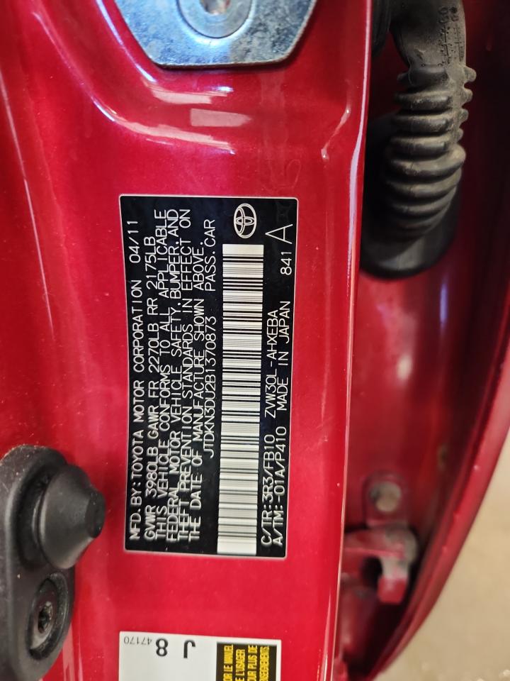 2011 Toyota Prius VIN: JTDKN3DU2B1370873 Lot: 85733815