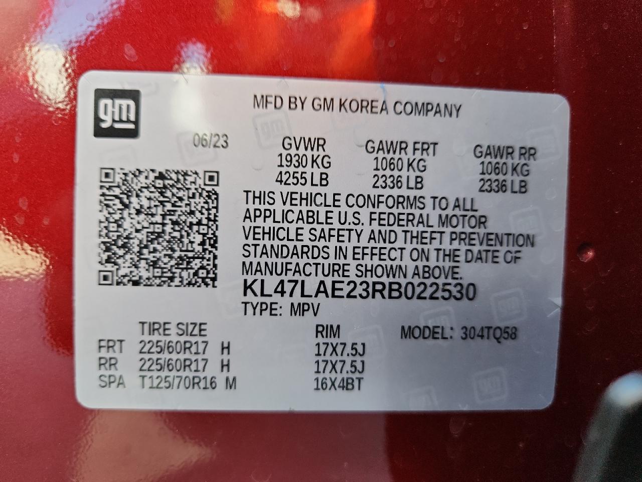 2024 Buick Envista Preferred VIN: KL47LAE23RB022530 Lot: 90446705