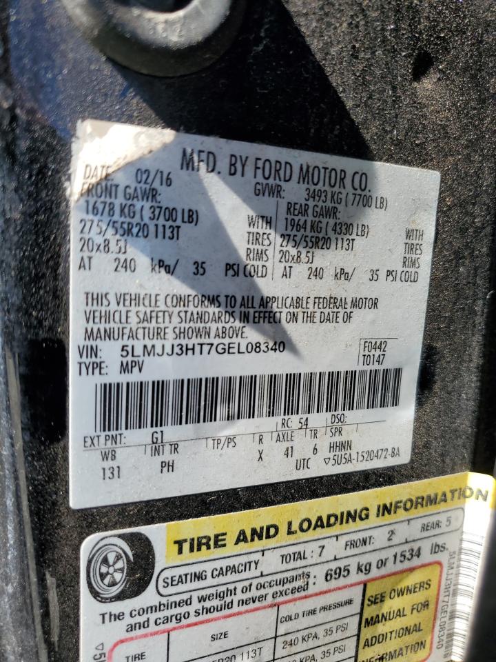 2016 Lincoln Navigator L Select VIN: 5LMJJ3HT7GEL08340 Lot: 90077865