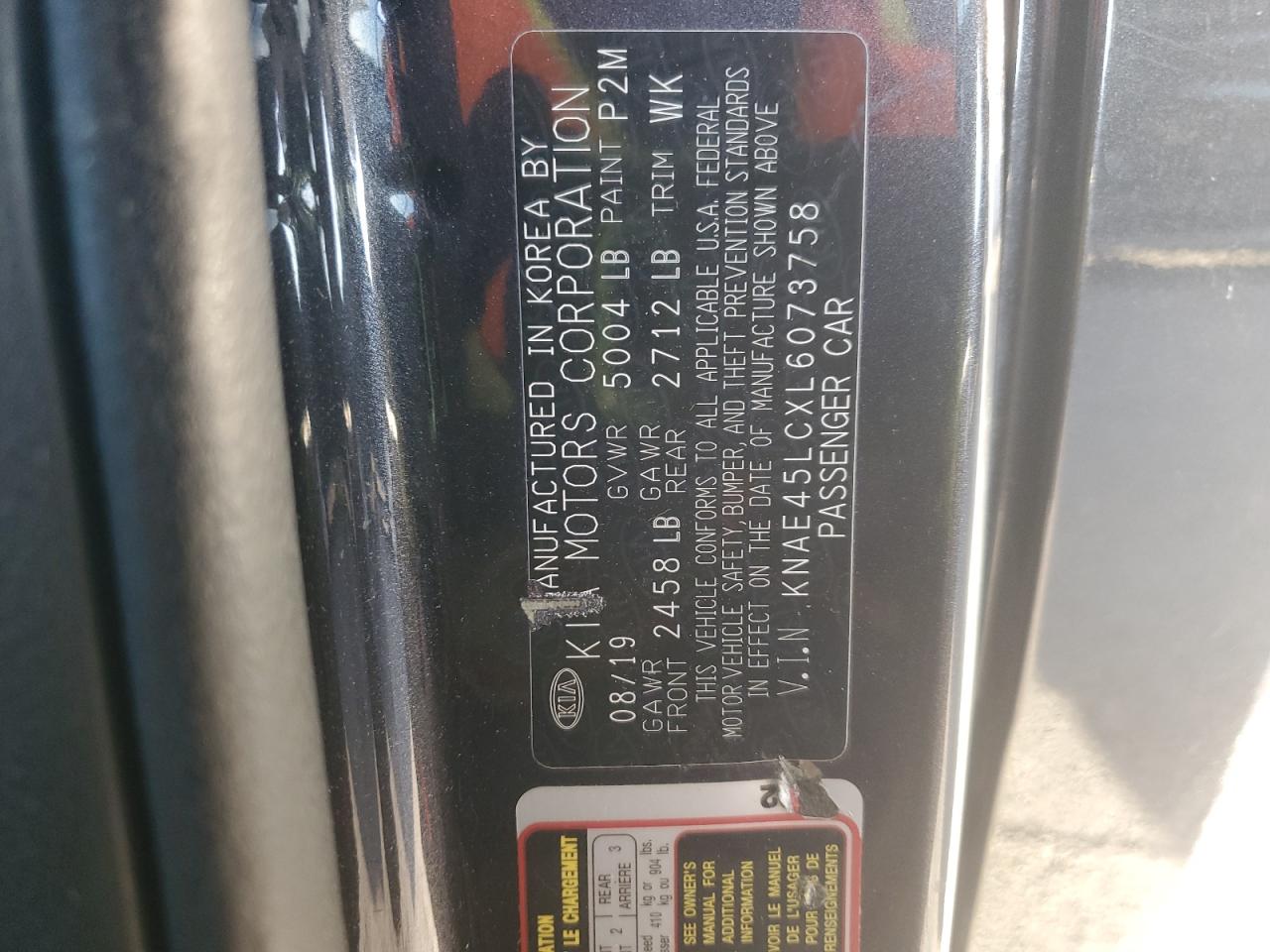 2020 Kia Stinger Gt1 VIN: KNAE45LCXL6073758 Lot: 90723685