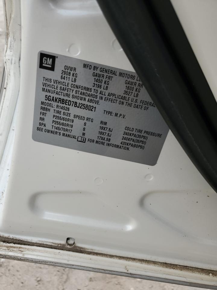 2011 Buick Enclave Cxl VIN: 5GAKRBED7BJ216030 Lot: 85755935