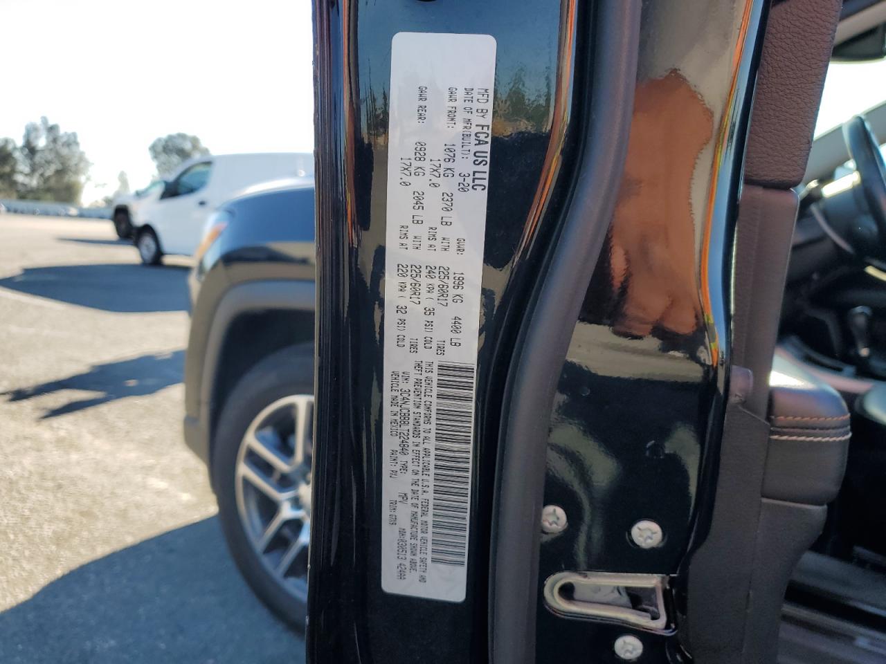 2020 Jeep Compass Latitude VIN: 3C4NJCBB8LT224840 Lot: 82538945