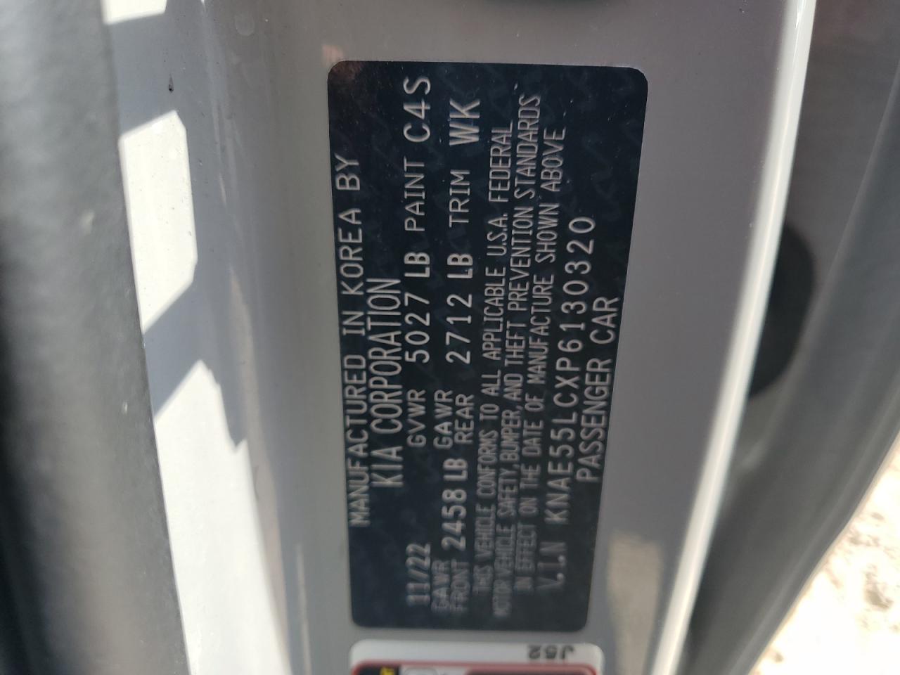 2023 Kia Stinger Gt2 VIN: KNAE55LCXP6130320 Lot: 86161865