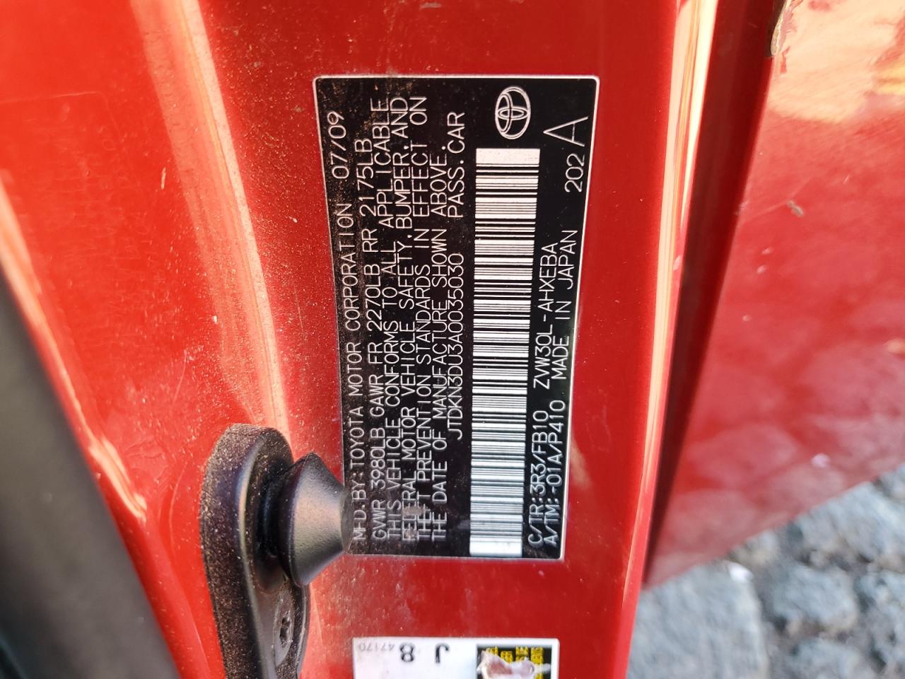 2010 Toyota Prius VIN: JTDKN3DU3A0035030 Lot: 82275045