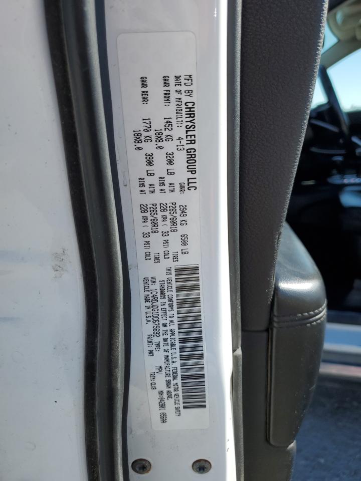 2013 Dodge Durango Crew VIN: 1C4RDJDG1DC675692 Lot: 87307365