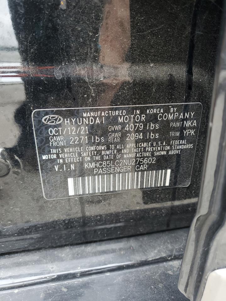 2022 Hyundai Ioniq Sel VIN: KMHC85LC2NU275602 Lot: 85119655