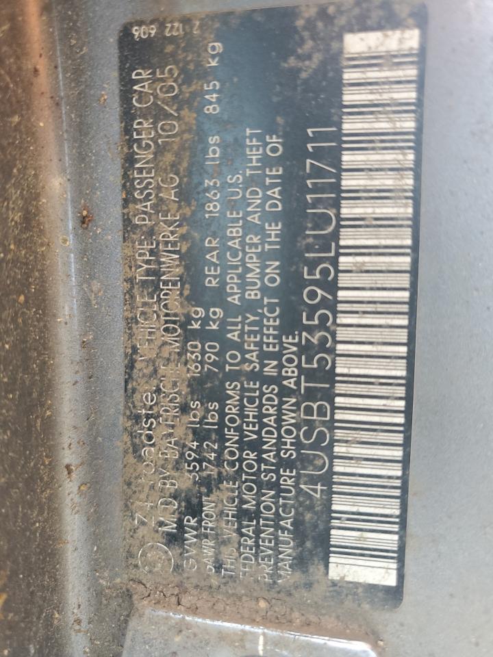 2005 BMW Z4 3.0 VIN: 4USBT53595LU11711 Lot: 86164155