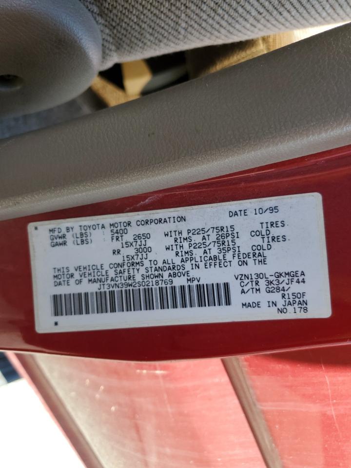 1995 Toyota 4Runner Vn39 Sr5 VIN: JT3VN39W2S0218769 Lot: 82284985