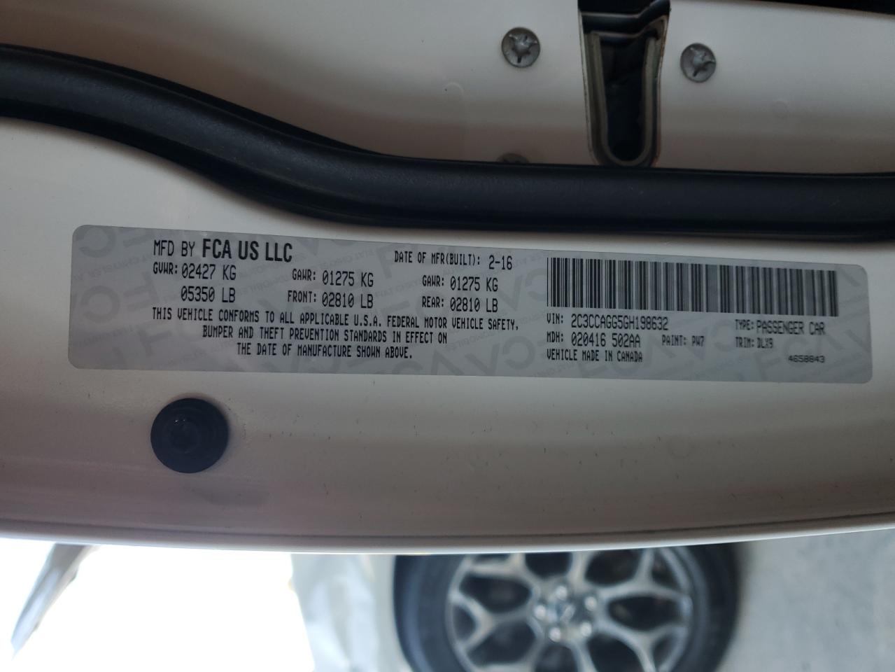 2016 Chrysler 300 S VIN: 2C3CCAGG5GH198632 Lot: 85666865