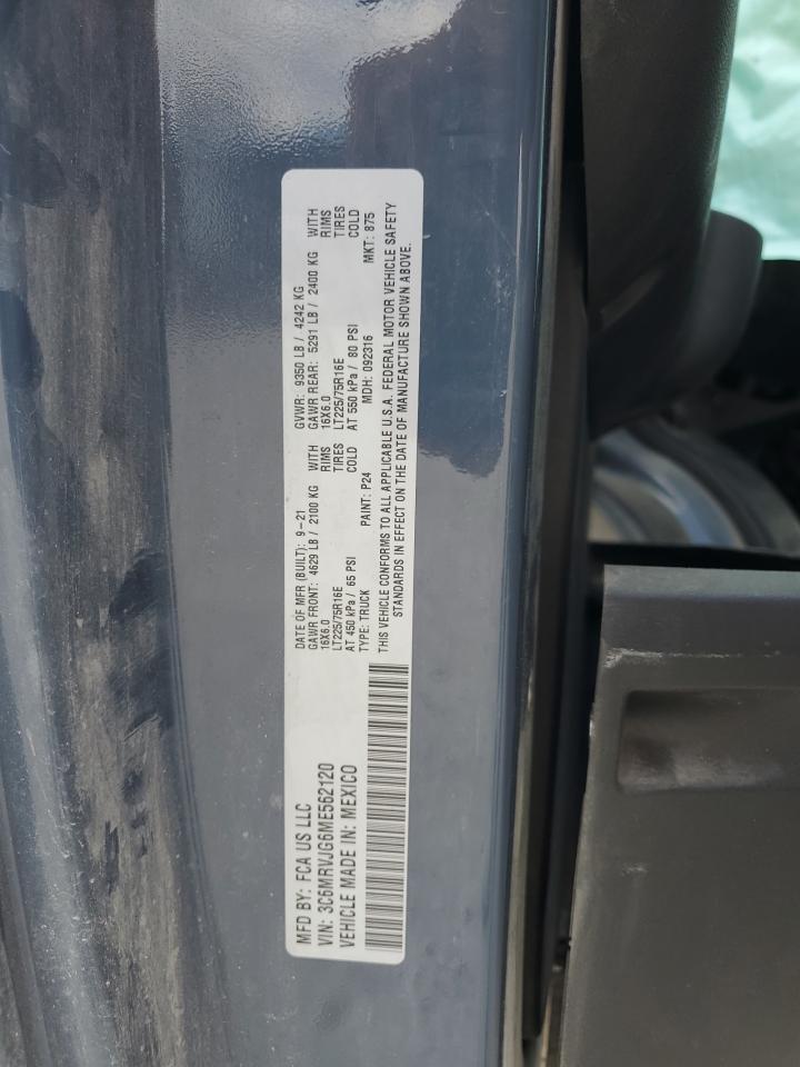 2021 Ram Promaster 3500 3500 High VIN: 3C6MRVJG6ME562120 Lot: 86807615