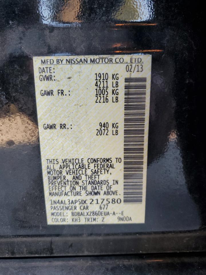 2013 Nissan Altima 2.5 VIN: 1N4AL3AP5DC217580 Lot: 86516285