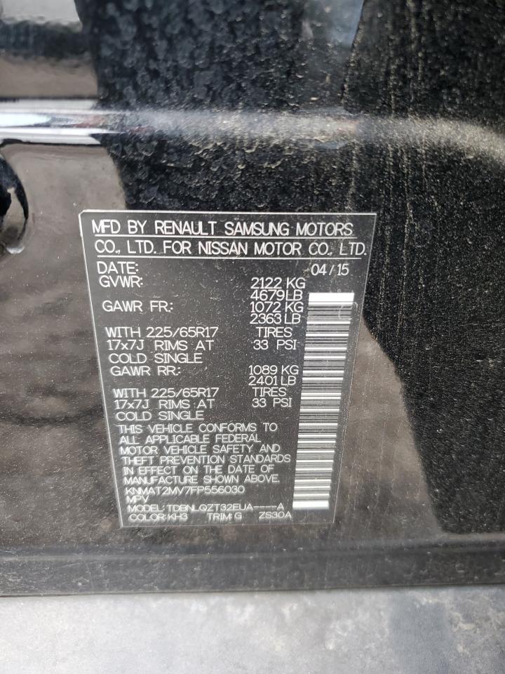 2015 Nissan Rogue S VIN: KNMAT2MV7FP556030 Lot: 85365425