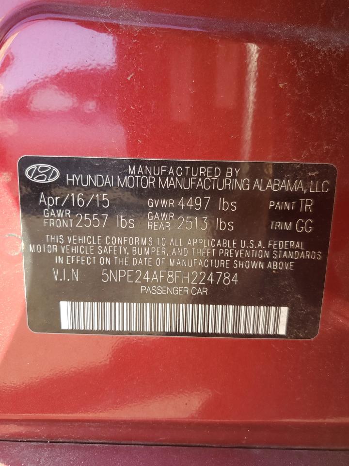 2015 Hyundai Sonata Se VIN: 5NPE24AF8FH224784 Lot: 84446265