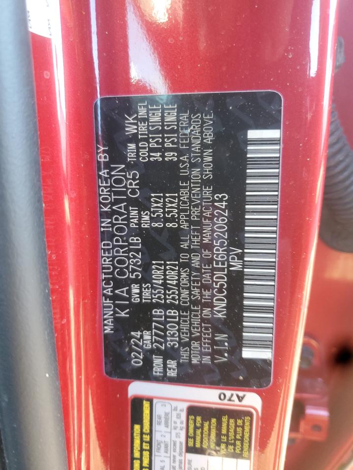 2024 Kia Ev6 Gt VIN: KNDC5DLE6R5206243 Lot: 85372605