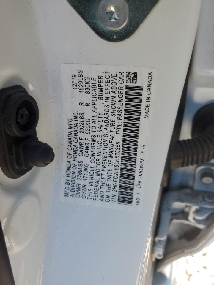 2020 Honda Civic Lx VIN: 2HGFC2F65LH525355 Lot: 86638125