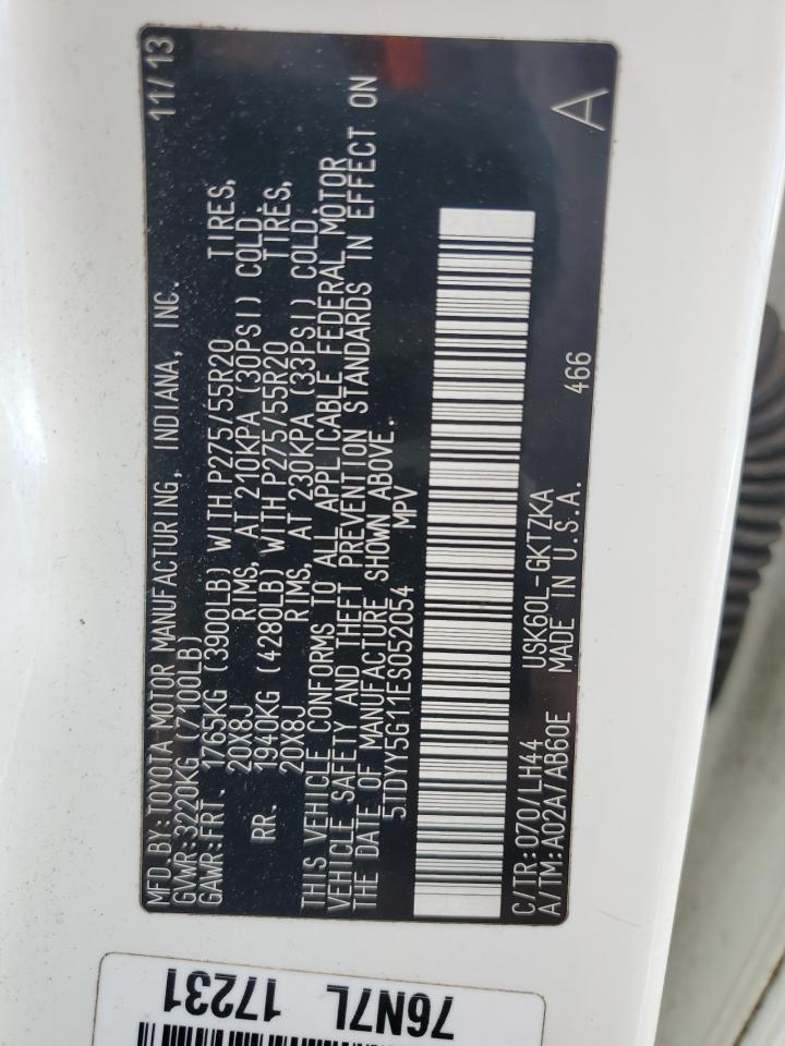 2014 Toyota Sequoia Platinum VIN: 5TDYY5G11ES052054 Lot: 90025655