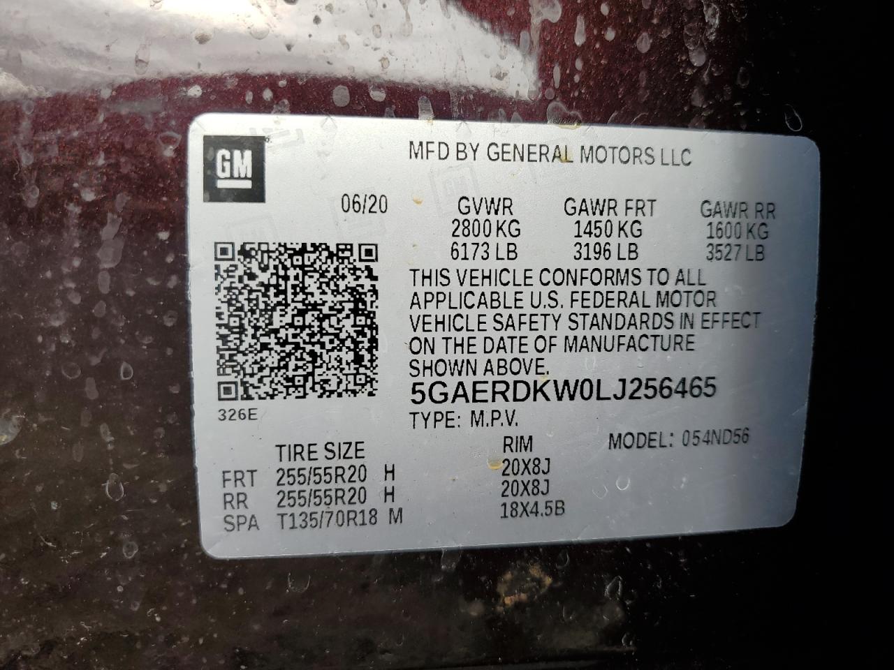 2020 Buick Enclave Avenir VIN: 5GAERDKW0LJ256465 Lot: 85383925