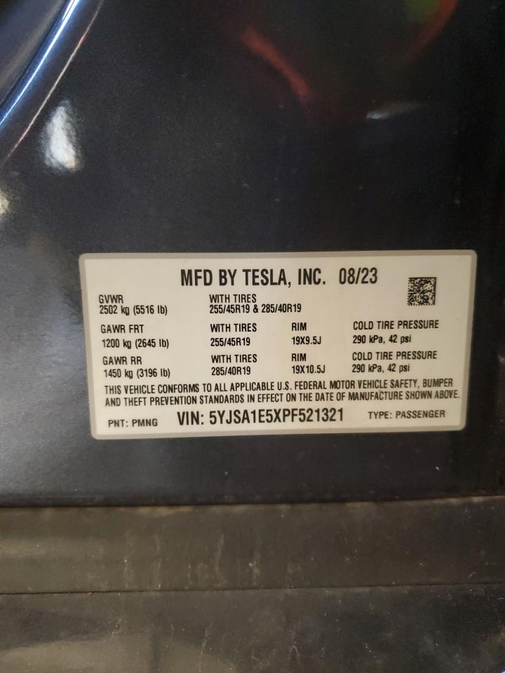 2023 Tesla Model S VIN: 5YJSA1E5XPF521321 Lot: 86243705